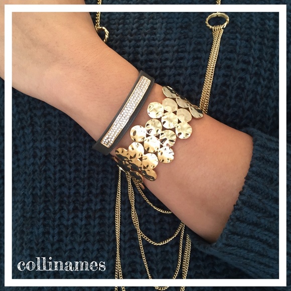 🔴1 Hour Sale🔴Black & Gold Watch w/ Pave Bracelet - Picture 3 of 4