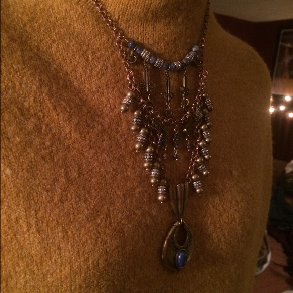 Free people boho/edgy chunky necklace
