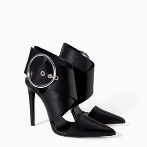 Zara Leather high heel show with buckle