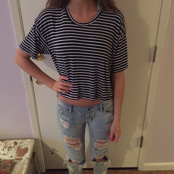 ❌SOLD❌♡ Striped Brandy Tee ♡
