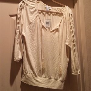 Cream Carmen cut & sew knit