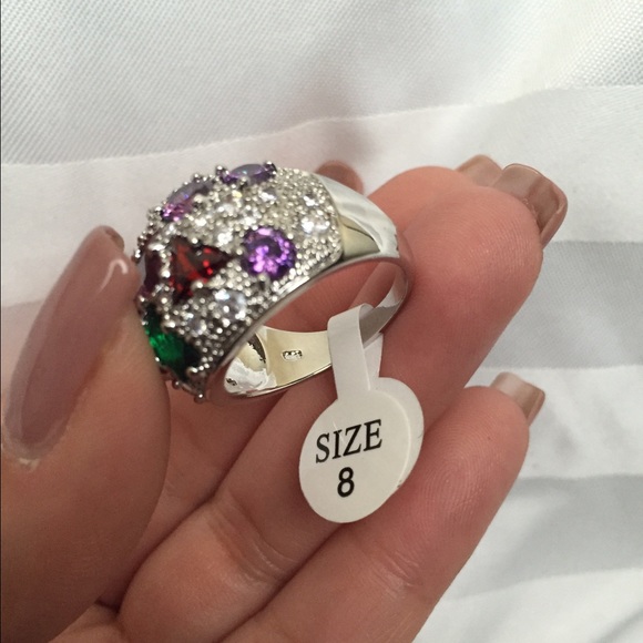 Multicolor AAA CZ dome ring - Picture 3 of 3