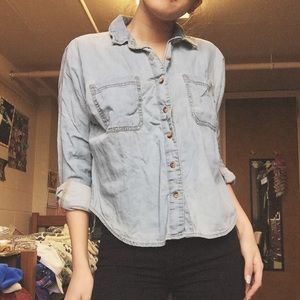 BDG light wash denim button down