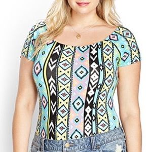 Forever 21 Plus Tribal Bodysuit