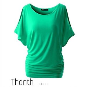 Seafoam viscose side ruching