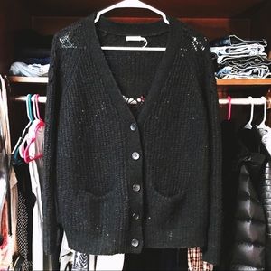 Black Chunky Knit Kimchi Blue Cardigan