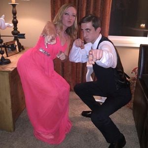 Long pink formal dress