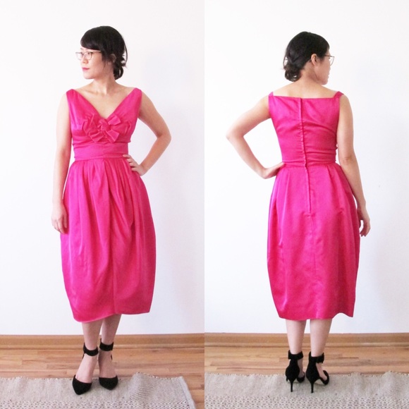 Vintage satin tulip cocktail dress