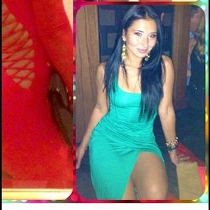 Green Bebe maxi dress