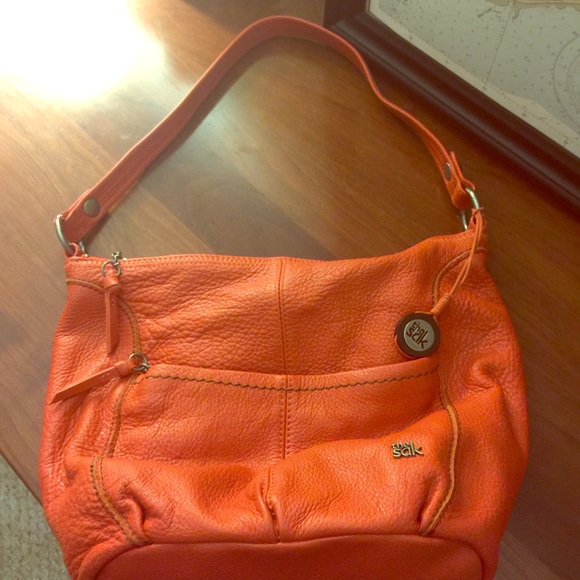 NWOT Orange leather Sak bag