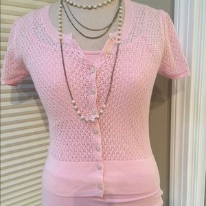 Victoria's Secret pink lightweight cropped sweater