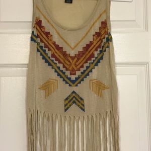 **SOLD**Rue 21 fringe Tank Top