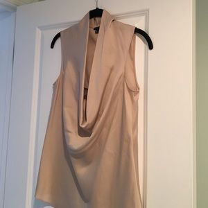 GORGEOUS draped silk sleeveless Theory top
