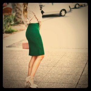 J. Crew Green "The Pencil Skirt" EUC!!