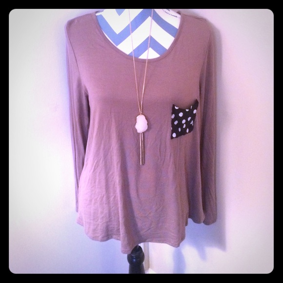 Brand new soft polka dot accent top/tunic