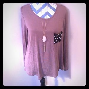 Brand new soft polka dot accent top/tunic