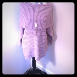 precious off shoulder sweater 3/4 sleeves