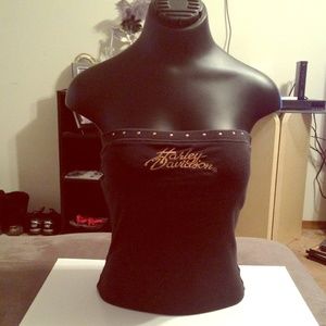 Harley-Davidson tube top with gold studs. Small