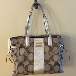 Authentic Coach Signature Tote Handbag and wallet