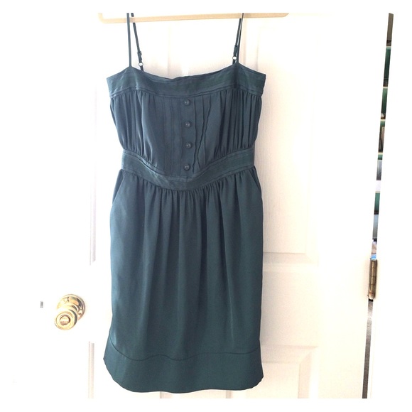 Silky green cocktail dress