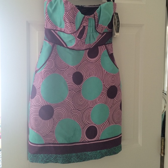 Silk Nicole Miller strapless dress