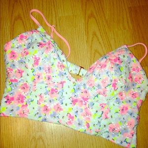 VS floral bathing suit top
