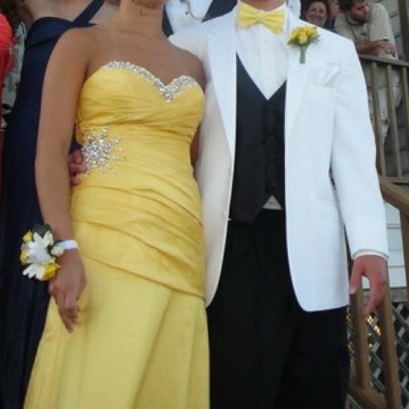Vibrant yellow La Femme Prom Dress