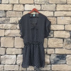Black and white polka dot tunic