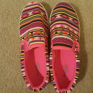 Neon Rainbow Aztec Slip-on Sneakers