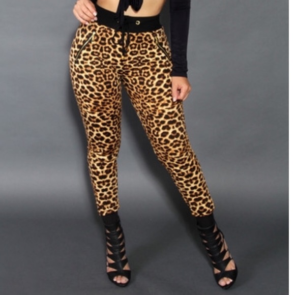 Leopard print joggers