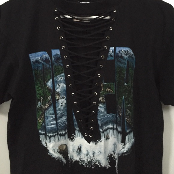 LF Tops - LF Vintage lace-up tee