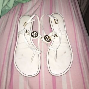 White TB sandals
