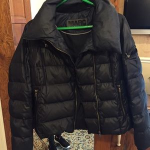 Andrew Marc Black Navy Puffer Layer Jacket Coat - image 1