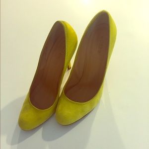 J.Crew yellow suede pumps