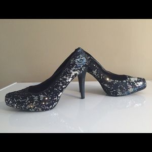 Black and silver sequin heels. Super cute!