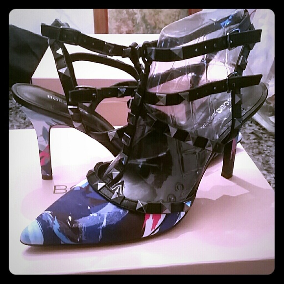Bbcg patterned Rockstud heels size 8 - Picture 1 of 4