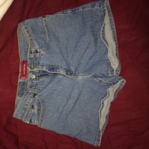 High waisted jean shorts