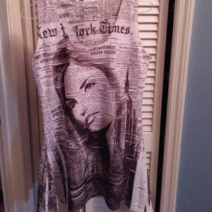 Distress look sleeveless tunic