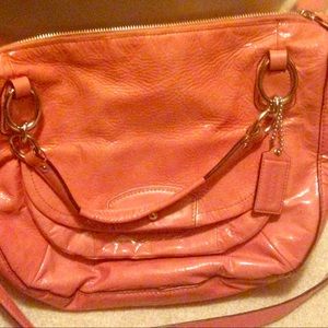 Authentic coach patent pink leather bag