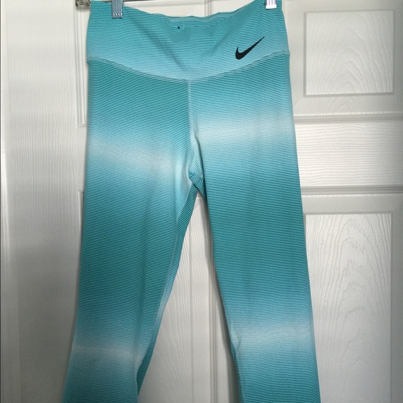 Nike aqua ombré striped crop pants