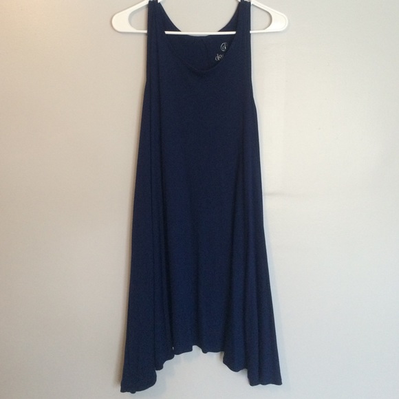 Navy blue cotton shift dress