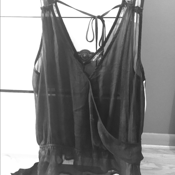 Sassy! Black v tank! Sheer & sexy for a night out