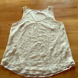 Cream sparkle tank top
