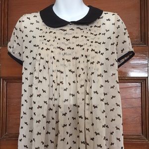 Forever 21 Blouse Doggie Print Size S/M