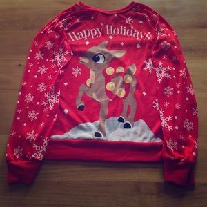 Red ugly Christmas sweater (Rudolph)