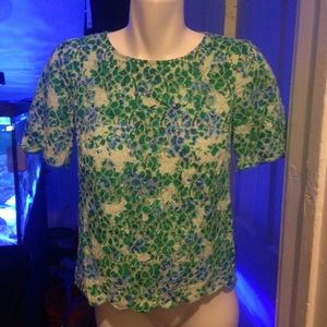 Madewell floral eyelet crop top