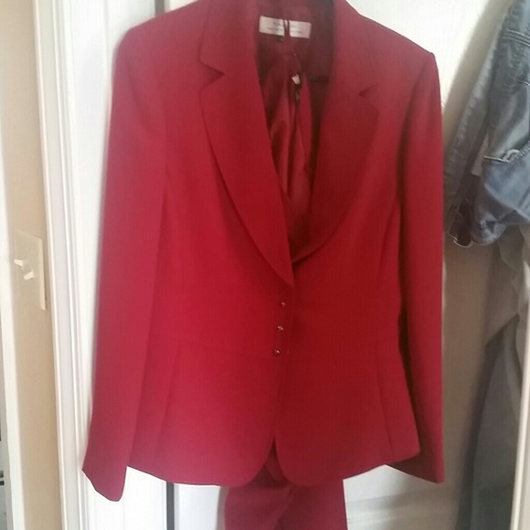 Red lined suit