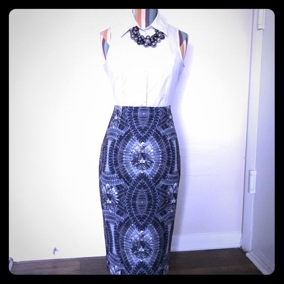 Crystal pencil skirt