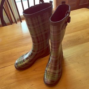 Plaid Rain Boots