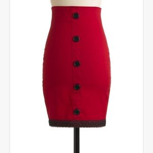 Rockabilly modcloth red pencil skirt